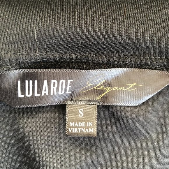 LULAROE Elegant Collection Black Metallic Gold Embossed Crop Jacket Size S - Picture 8 of 9